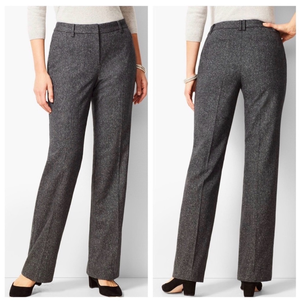NWT Talbots Luxe Windsor Wool Wide-Leg Pants in Grey, Size 16W